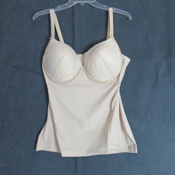 Maidenform Bra Corset Top Womens 38D Nude Lace Slimming Body Shaper Underwire - Picture 1 of 11